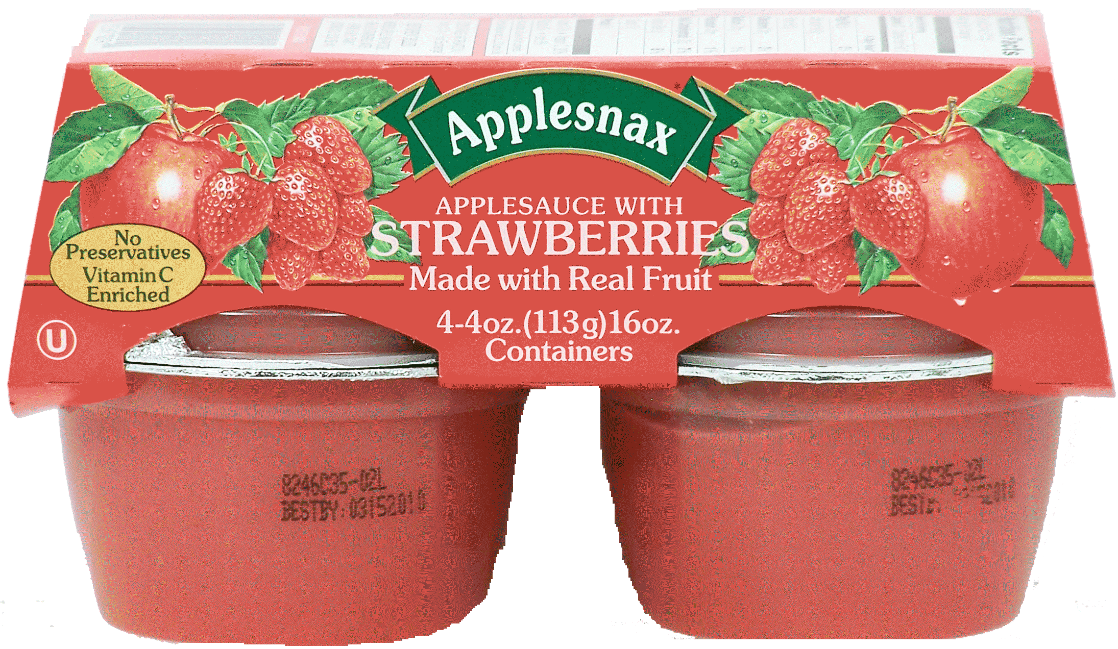 Applesnax&nbsp;&nbsp;applesauce with strawberries, made with real fruit Full-Size Picture